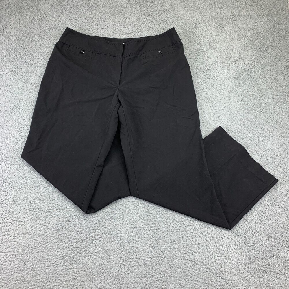 Studio 1940 Dress Pants Womens 14 Black Mid-Rise Flare Leg Stretch 35‎ x 29